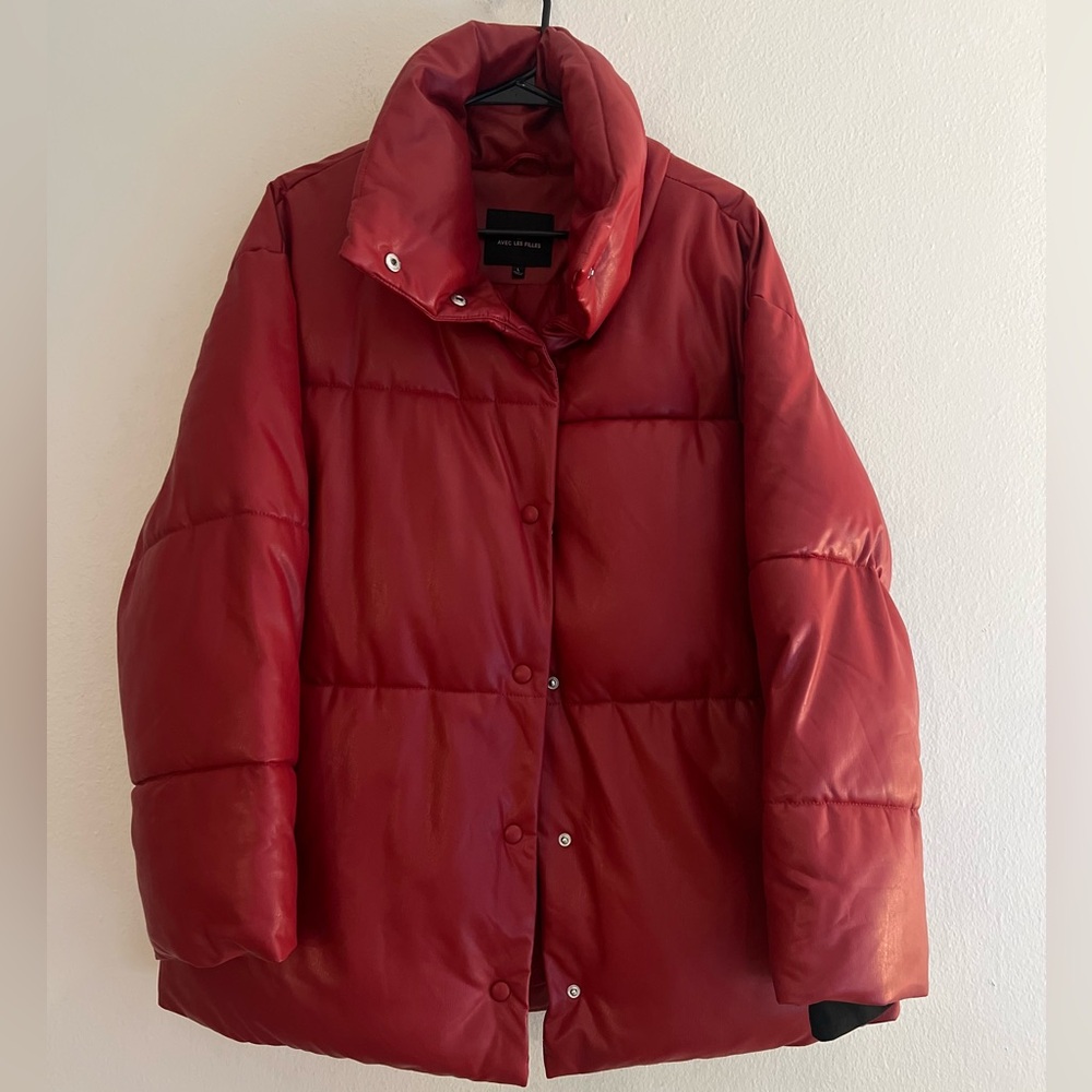 AVEC LES FILLES Leather Puffer